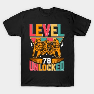 Level 78 Unlocked Awesome Since 1945 Funny Gamer Birthday T-Shirt